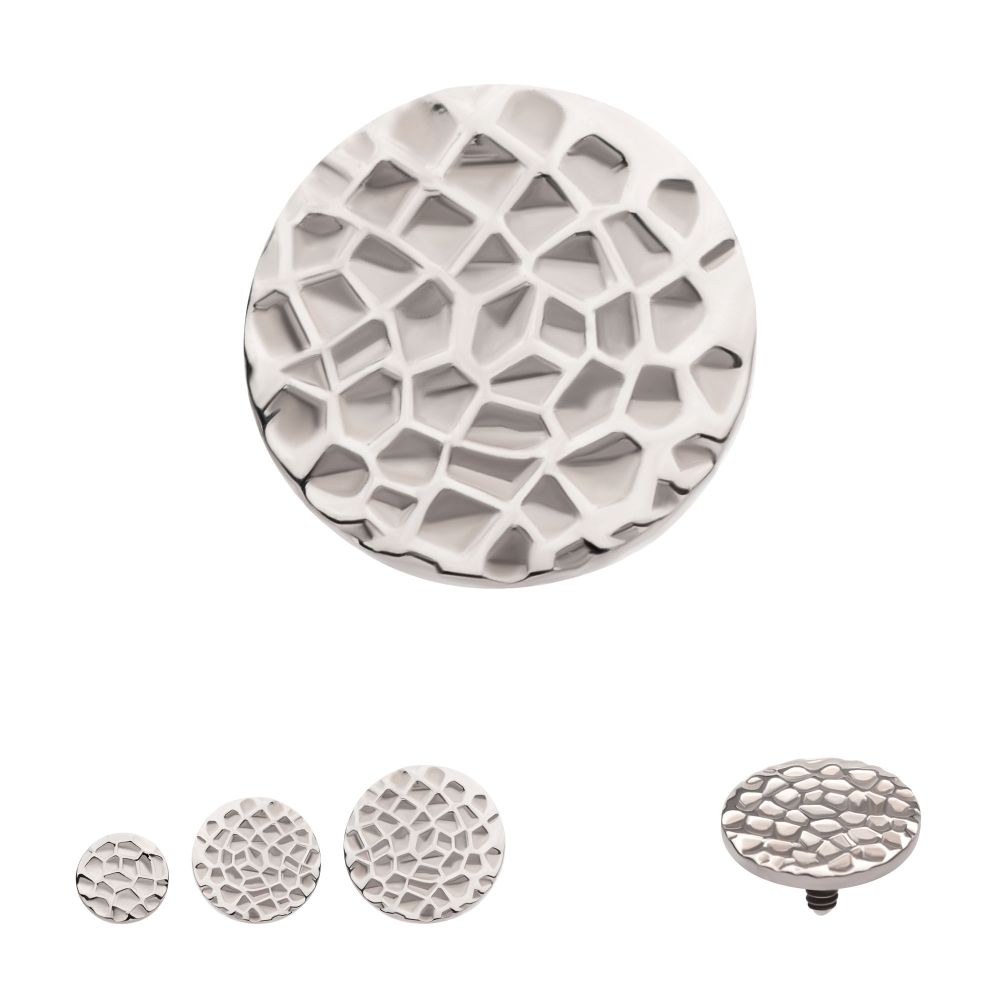 Titanium Internally Threaded Hammered Disk Top