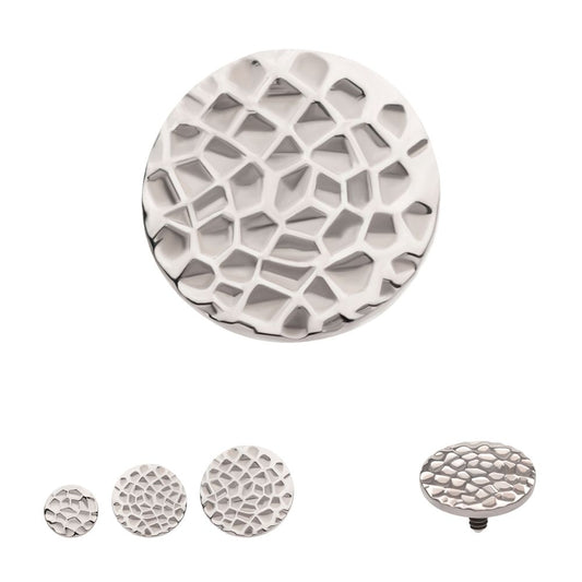 Titanium Internally Threaded Hammered Disk Top