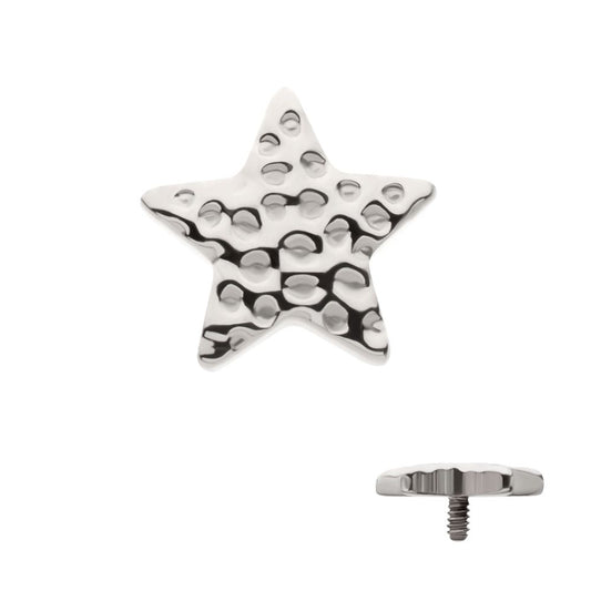 Titanium Internally Threaded Hammered Star Top