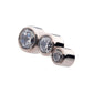 Titanium Internally Threaded Bezel Set CZ/Opal Staggered 3-Cluster Top