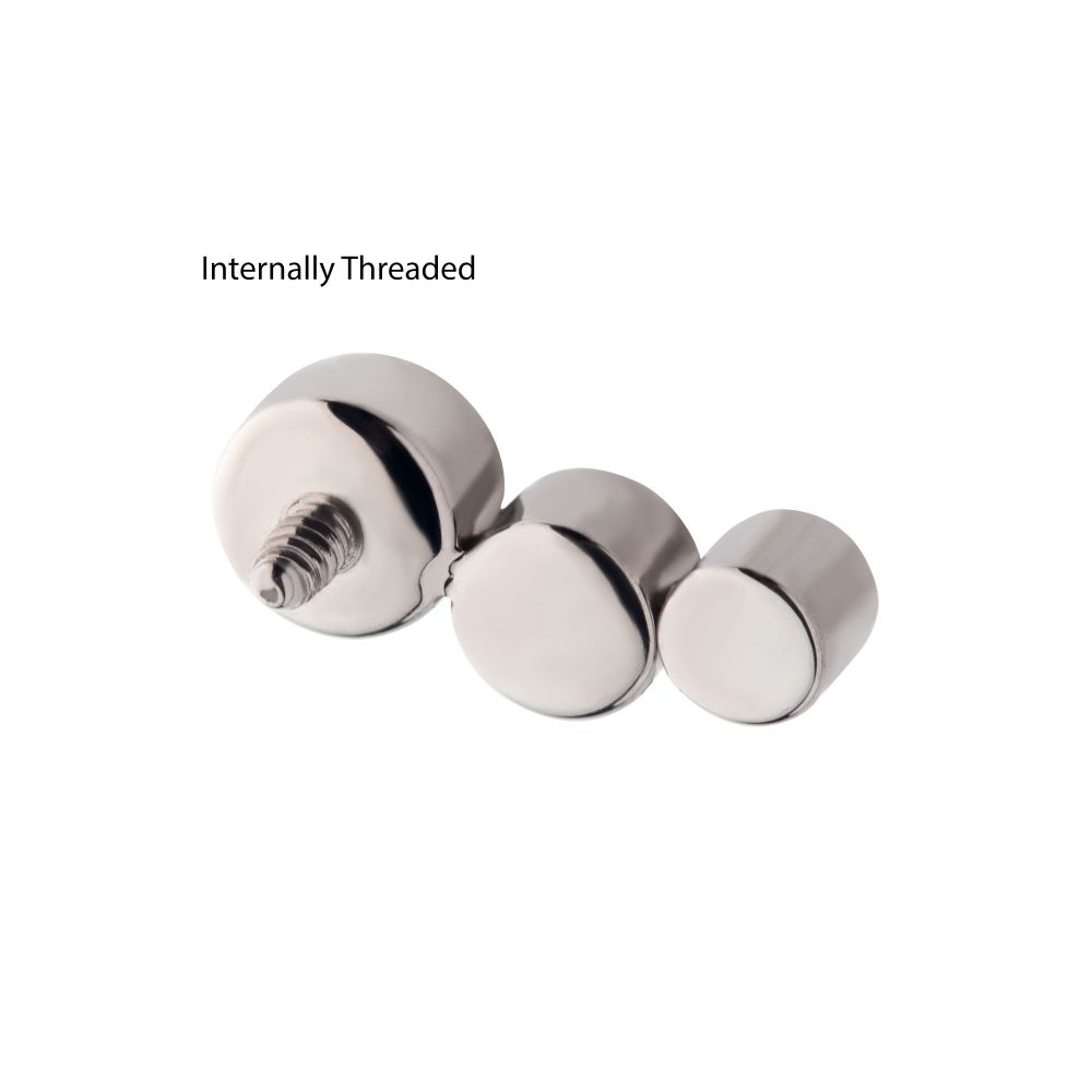 Titanium Internally Threaded Bezel Set CZ/Opal Staggered 3-Cluster Top