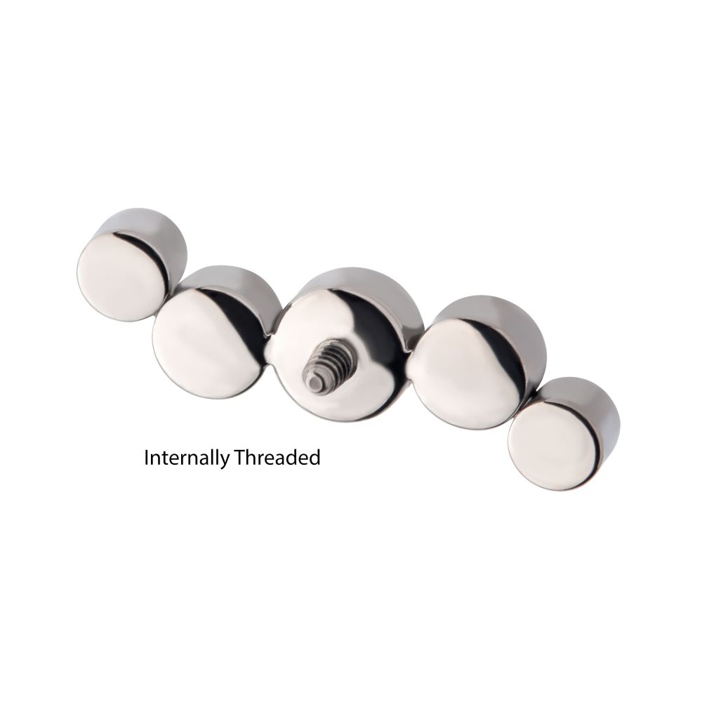 Titanium Internally Threaded Bezel Set CZ/Opal Oscillating 5-Cluster Top