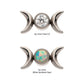 Titanium Internally Threaded Bezel Set Gem/Opal Triple Moon Phase Top