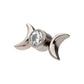 Titanium Internally Threaded Bezel Set Gem/Opal Triple Moon Phase Top