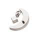 Titanium Internally Threaded Crescent Moon Top with Dangle Pronged Round CZ