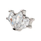 Titanium Internally Threaded Pronged Kite Shape CZ 3-Cluster Top