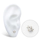 Titanium Internally Threaded Pronged Kite Shape CZ 3-Cluster Top