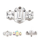 Titanium Internally Threaded Prong Set Emerald Cut & Princess Gem 3-Cluster Top