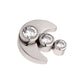 Titanium Internally Threaded 3-Cluster Bezel Set Gem/Opal Crescent Moon Top