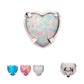 Titanium Internally Threaded with Prong Set Opal Heart Top