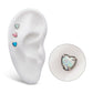 Titanium Internally Threaded with Prong Set Opal Heart Top