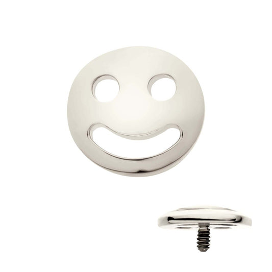 Titanium Internally Threaded Smiley Face Emoji Top