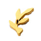 24Kt Gold PVD Titanium Internally Threaded Prong Set Marquise CZ Leaf Top