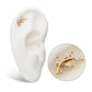 24Kt Gold PVD Titanium Internally Threaded Prong Set Marquise CZ Leaf Top