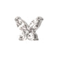 Titanium Internally Threaded Small Butterfly with Prong Set Round & Marquise Gem Top