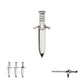 Titanium Internally Threaded with Bezel Set 1mm CZ Dagger Top