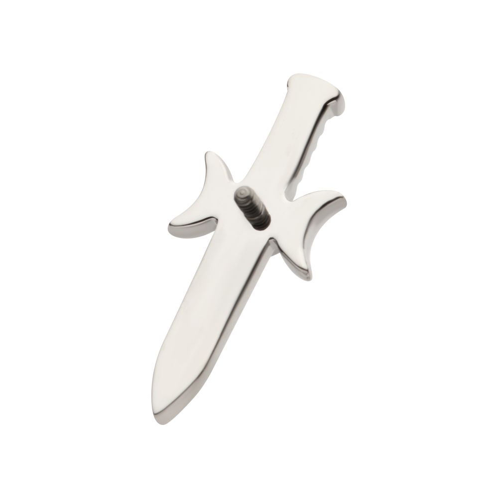 Titanium Internally Threaded with Bezel Set 2mm CZ/Opal Triple Moon Phase Dagger Top