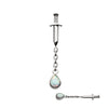Titanium Internally Threaded Dagger Top with Bezel Set Teardrop Opal Chain Dangle
