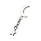Titanium Internally Threaded Crescent Moon Top with Dangle Star