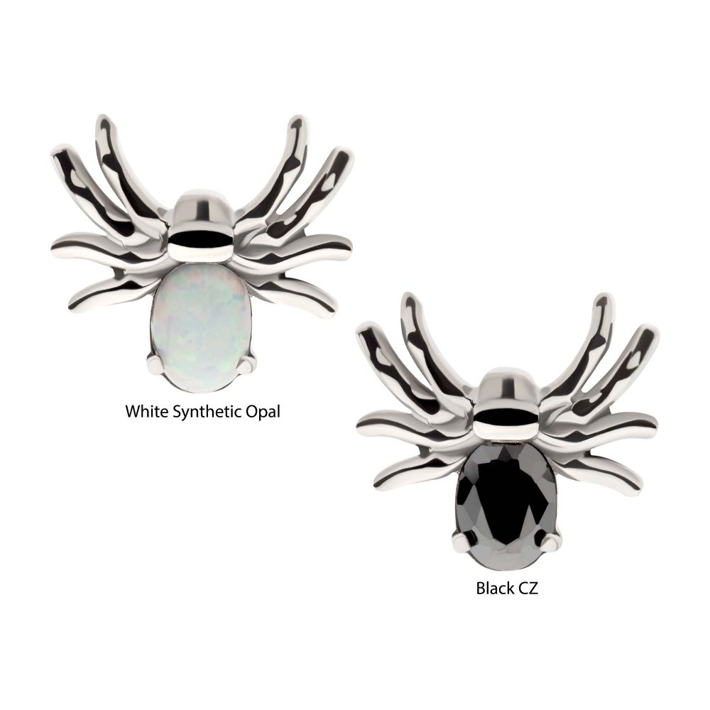 Titanium Internally Threaded Prong Set Opal/CZ Spider Top