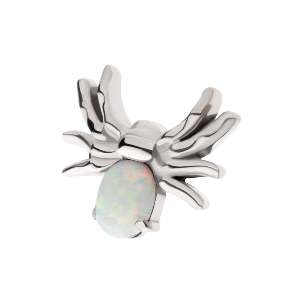 Titanium Internally Threaded Prong Set Opal/CZ Spider Top