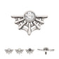 Titanium Internally Threaded Bezel Set CZ Spiderweb Top