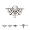 Titanium Internally Threaded Bezel Set CZ Spiderweb Top