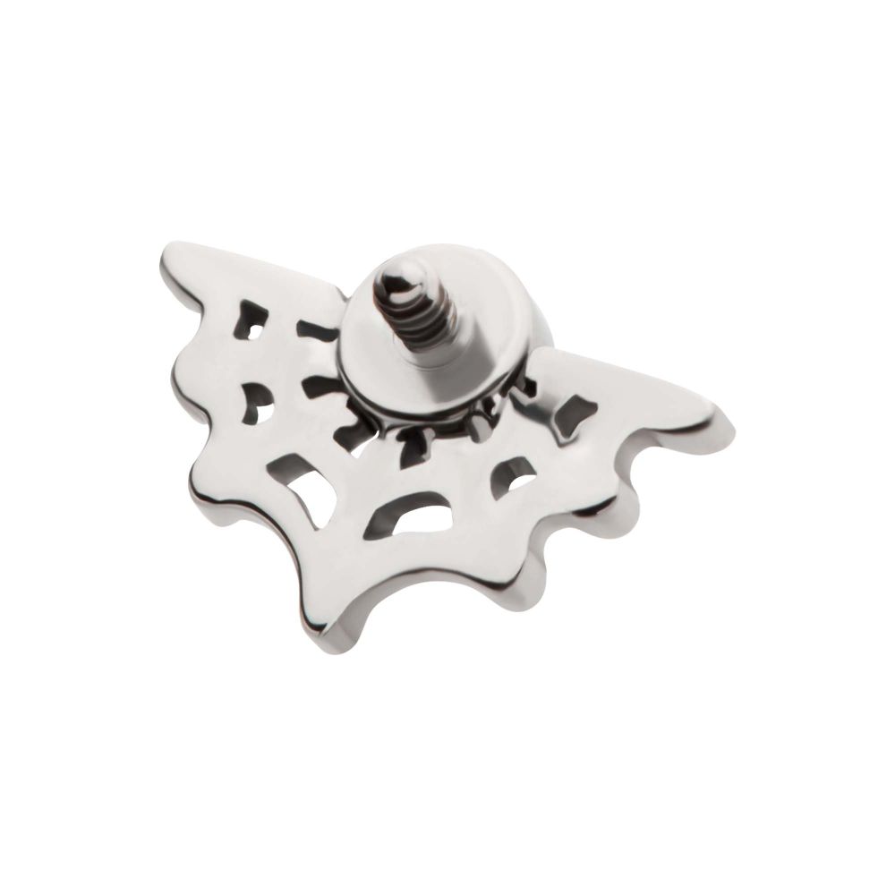 Titanium Internally Threaded Bezel Set CZ Spiderweb Top