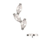 Titanium Internally Threaded Vine Shape Top with 3-Tier Full Clear CZ Gem Marquise