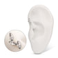 Titanium Internally Threaded Vine Shape Top with 3-Tier Full Clear CZ Gem Marquise