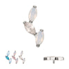Titanium Internally Threaded Vine Shape Top with 3-Tier Alternating Opalite/CZ Marquise