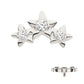 Titanium Internally Threaded Prong Set Round CZ Gem 3-Cluster Star Top