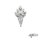 Titanium Internally Threaded Kite Shape with 5-Cluster Round CZ Gem Top