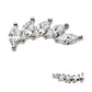 Titanium Internally Threaded with Prong Set Marquise 5 Gem Curved Fan Top