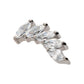 Titanium Internally Threaded with Prong Set Marquise 5 Gem Curved Fan Top