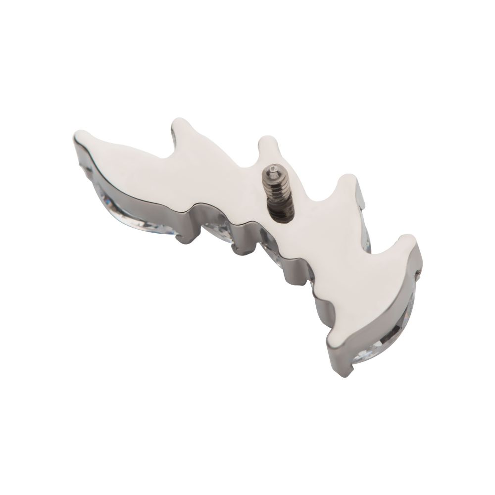 Titanium Internally Threaded with Prong Set Marquise 5 Gem Curved Fan Top