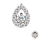 Titanium Internally Threaded Round CZ Center Hollow Teardrop Shape Top