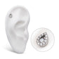 Titanium Internally Threaded Round CZ Center Hollow Teardrop Shape Top
