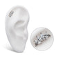 Titanium Internally Threaded with Tri Beads & Prong Set Marquise CZ 4-Cluster Top