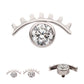 Titanium Internally Threaded with Bezel Set CZ Cut Out Evil Eye Top