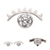 Titanium Internally Threaded with Bezel Set CZ Cut Out Evil Eye Top