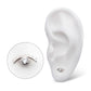 Titanium Internally Threaded with Bezel Set CZ Cut Out Evil Eye Top