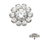 Titanium Internally Threaded Flower Top with 11 Clear CZ