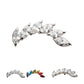 Titanium Internally Threaded Prong Set Marquise CZ Staggered 6-Cluster Top
