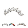 Titanium Internally Threaded Prong Set Marquise CZ Staggered 6-Cluster Top