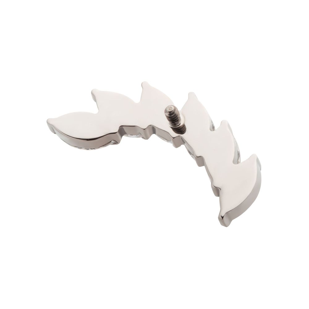 Titanium Internally Threaded Prong Set Marquise CZ Staggered 6-Cluster Top