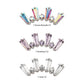 Titanium Internally Threaded Prong Set Baguette & Round CZ 7-Cluster Top