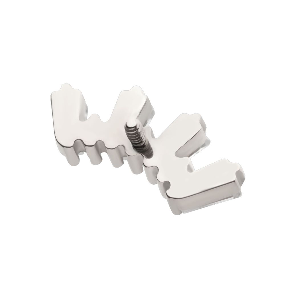 Titanium Internally Threaded Prong Set Baguette & Round CZ 7-Cluster Top