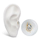 24Kt Gold PVD Titanium Internally Threaded Prong Set Kite Shape CZ Top with 5-Cluster Round CZ