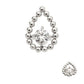 Titanium Internally Threaded Hollow Teardrop Shape Beads with Prong Set CZ Top